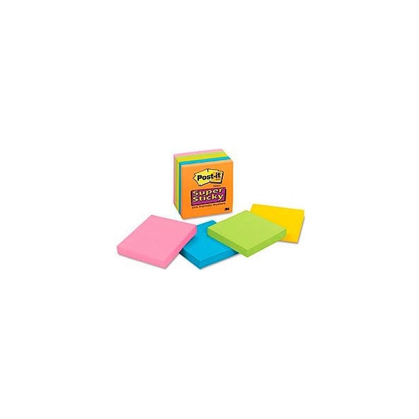 Post-it Super Sticky Neon Fusion Notes, 3 x 3, Assorted Colors, 12 Pads/Pack